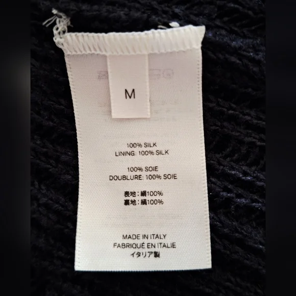 THE ROW Cutro Open Knit Silk Sleeveless Maxi Dress Midnight Blue M Org $2,550 - Picture 9 of 16